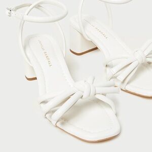 Loeffler Randall Mikel White Bow Mid-Heel Sandal Size 8.5